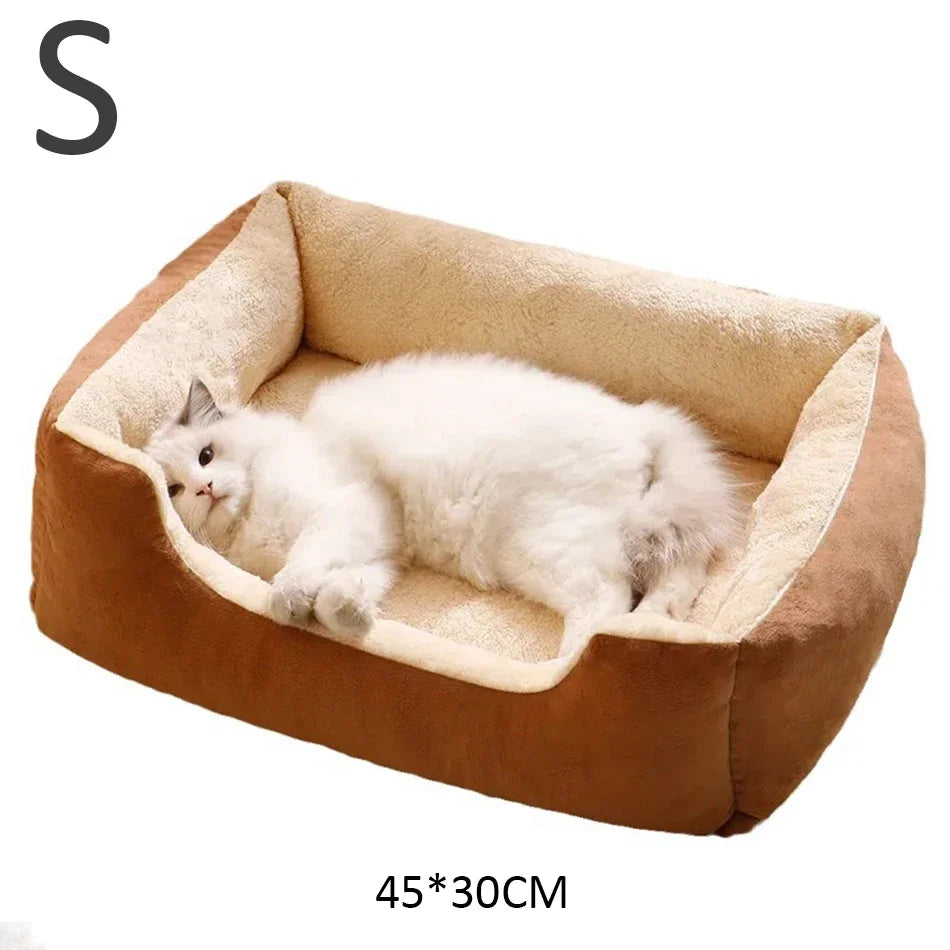 Comfy Plush Puppy Bed – Washable Cushion Basket for Dogs & Cats
