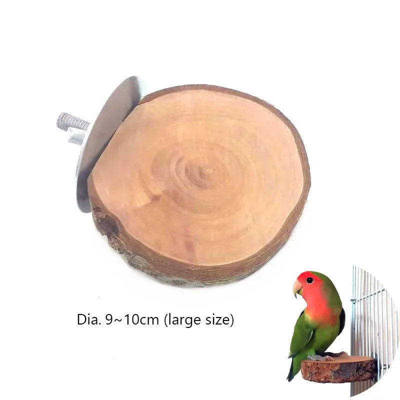 Natural Wood Branch Stand – Chew Toy Perch for Parrots, Hamsters & Birds