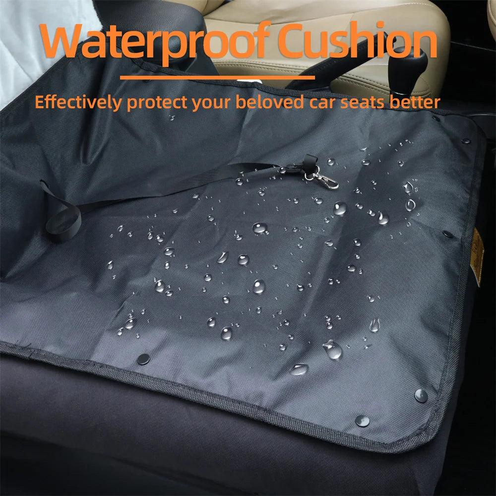 Portable Dog Car Seat – Travel Bed with Safety Belt | Waterproof Pet Booster & Cushion