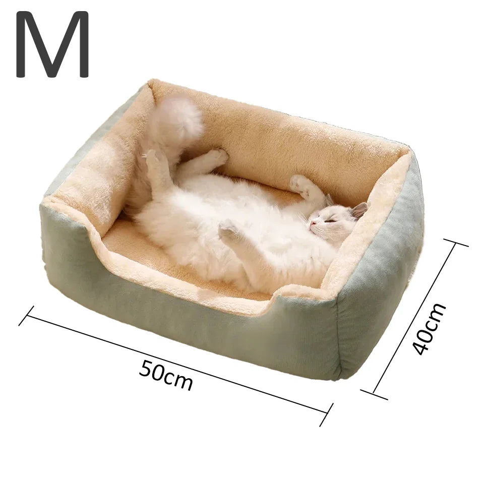 Comfy Plush Puppy Bed – Washable Cushion Basket for Dogs & Cats
