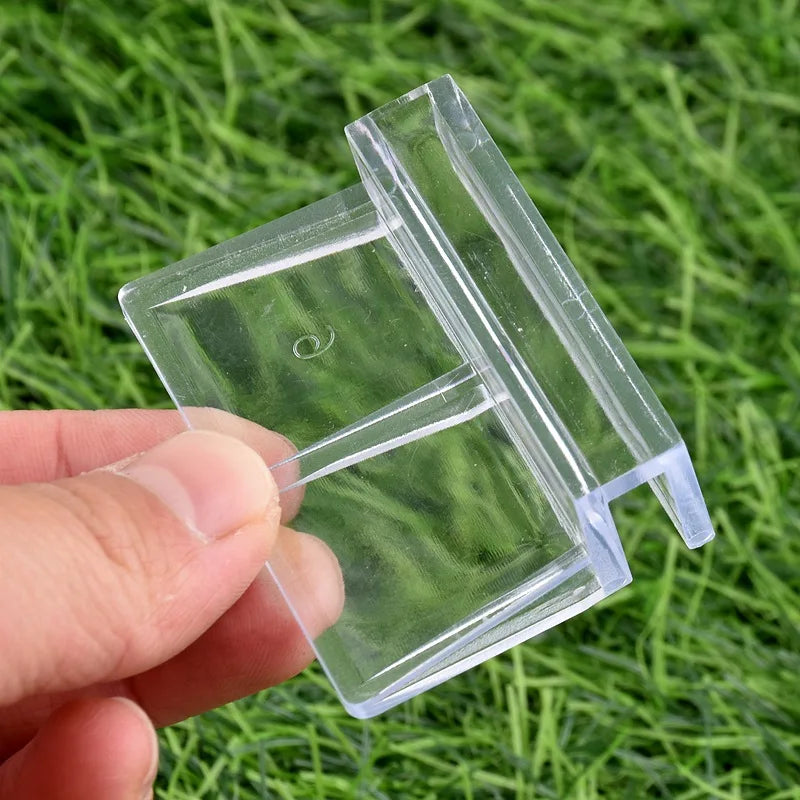 Acrylic Clip Holders – Transparent Glass Cover Support for Aquarium - 8Pcs
