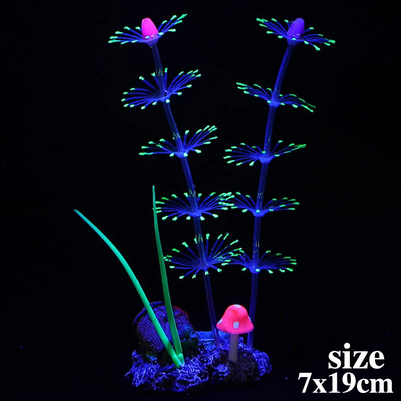 Fluorescent Silicone Aquatic Plants