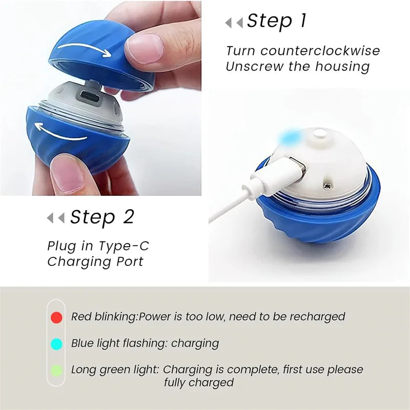 Smart Interactive Pet Toy Ball – USB Automatic Bouncing for Dogs & Cats