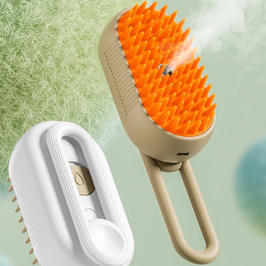 3-in-1 Pet Grooming Brush – Electric Hair Remover with Steam & Massage