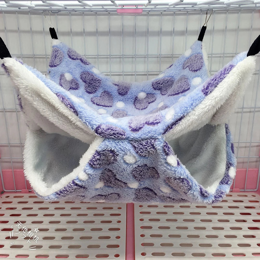 1PC Warm Double-Layer Pet Hammock – Hanging Sleeping Bag for Guinea Pigs & Hamsters