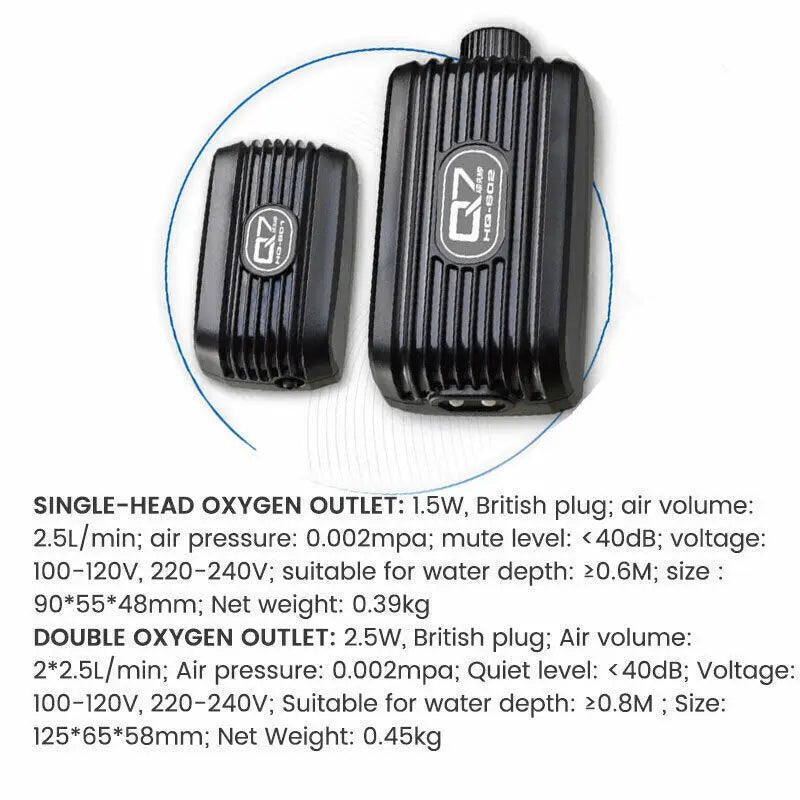 Silent Twin Outlet Aquarium Air Pump – Oxygen Pump for Fish Tanks and Marine Tanks - The Best For Pets
