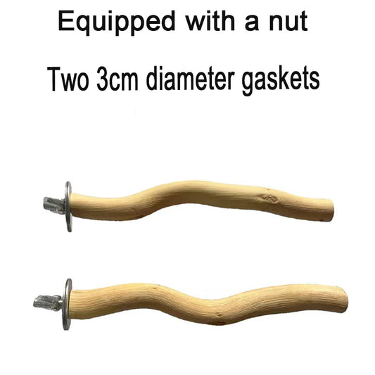 Natural Wood Fork Perch – Hanging Swing Branch Toy for Bird Cages