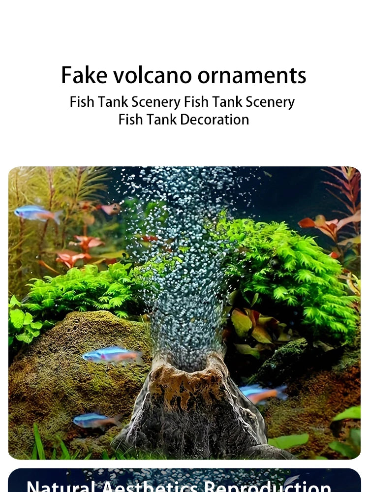 Aquarium Volcano Air Stone – Bubble Aerator with ABS Volcanic Bubbler
