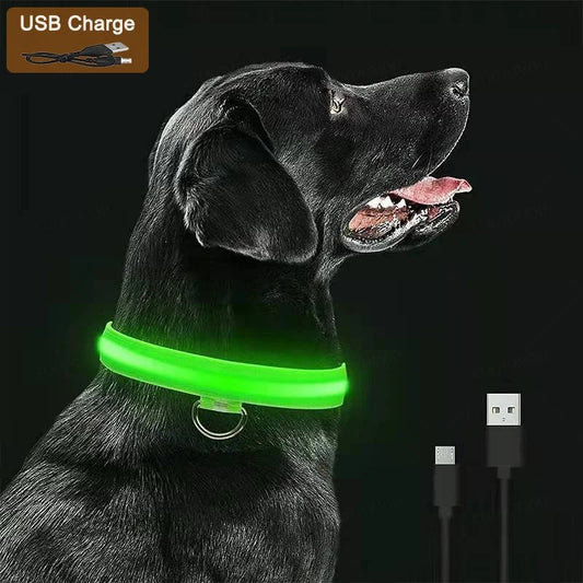 LED Dog Collar – USB Rechargeable Glow Collar with 3 Light Modes for Night Safety - The Best For Pets