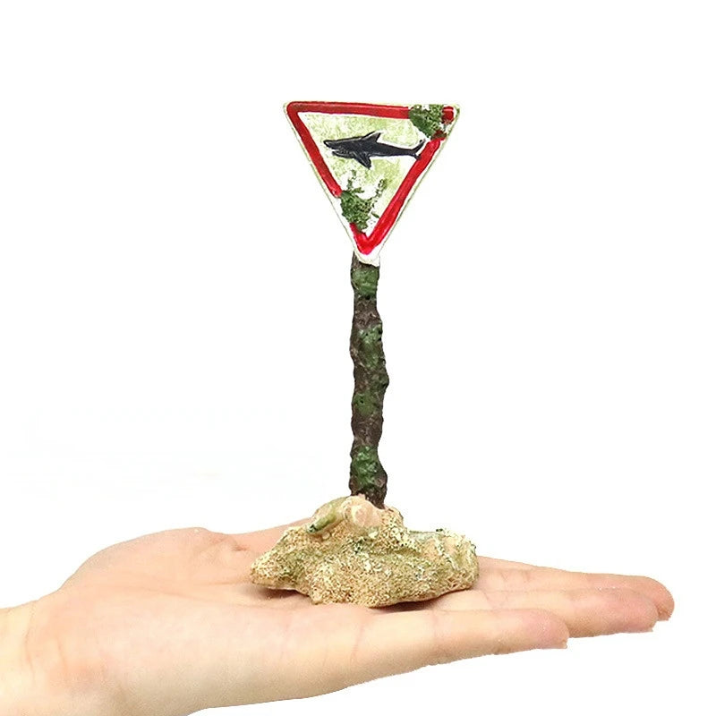 Warning Signs Ornament – Aquarium Decoration & Fish Tank Background