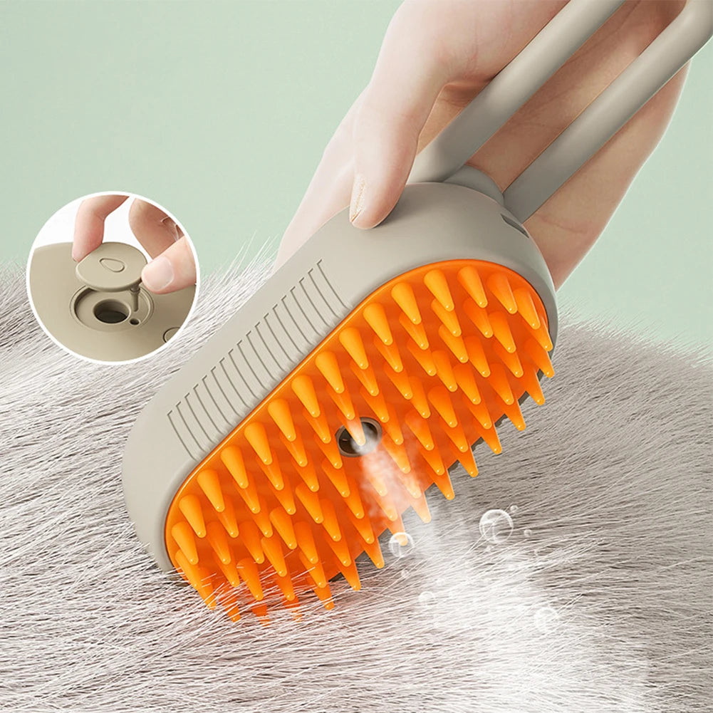 3-in-1 Pet Grooming Brush – Electric Hair Remover with Steam & Massage