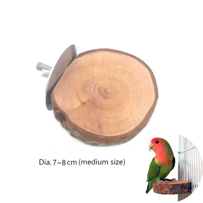 Natural Wood Branch Stand – Chew Toy Perch for Parrots, Hamsters & Birds