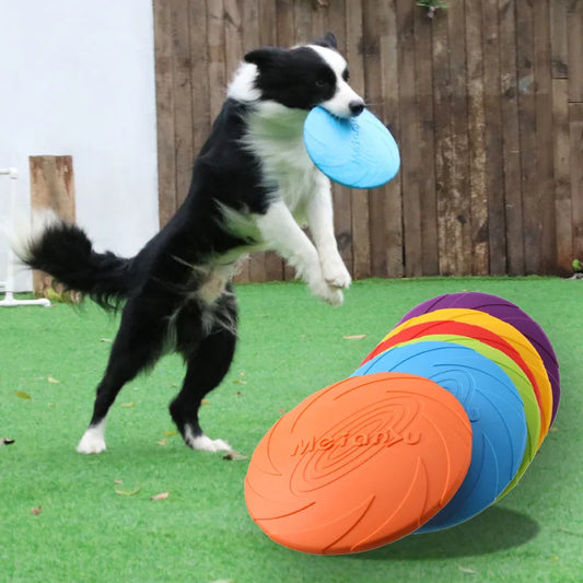 Bite Resistant Dog Frisby – Durable Flying Disc Toy for Outdoor Play and Training