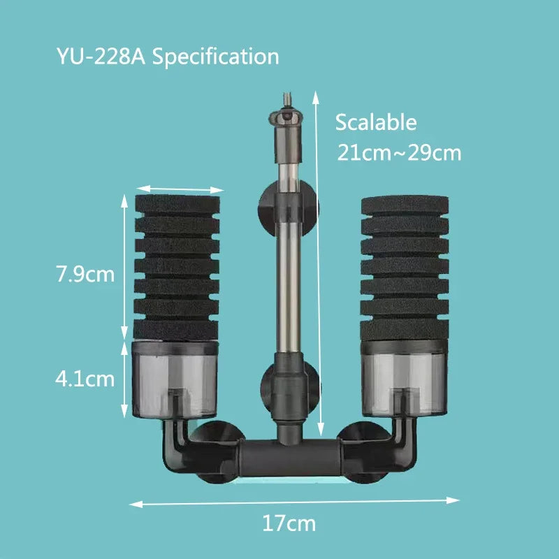Aquarium Bio Sponge Filter – Air-Powered Skimmer & Water Cleaner