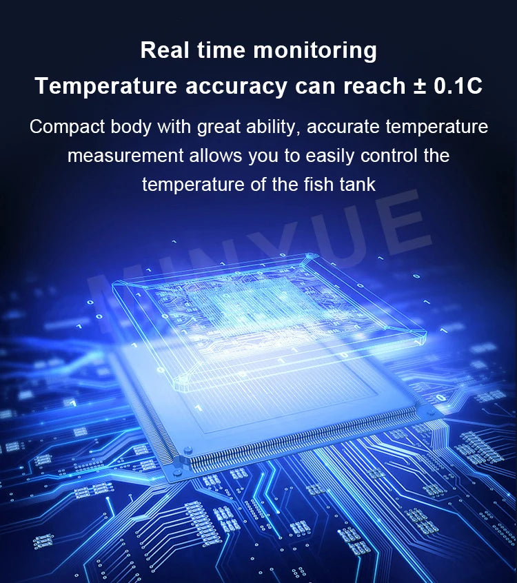 LCD Digital Aquarium Thermometer – Type-C Charging, High Precision -9.9-50℃