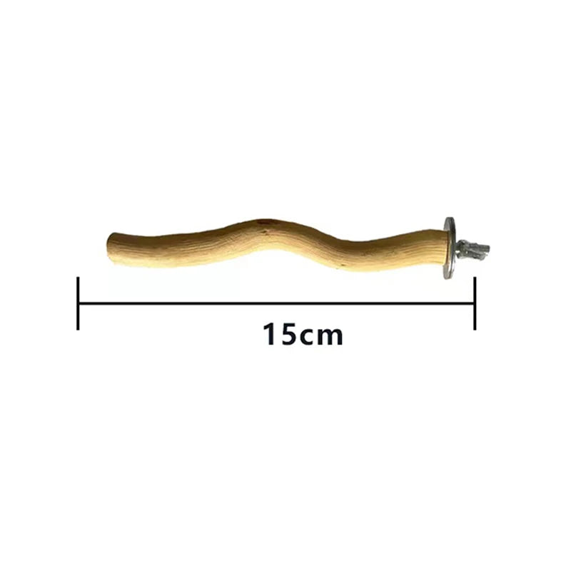 Natural Wood Fork Perch – Hanging Swing Branch Toy for Bird Cages