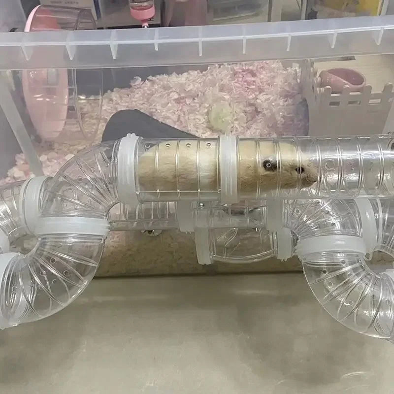 DIY Hamster Tunnel Maze – External Cage Tubes & U-Pipe Set