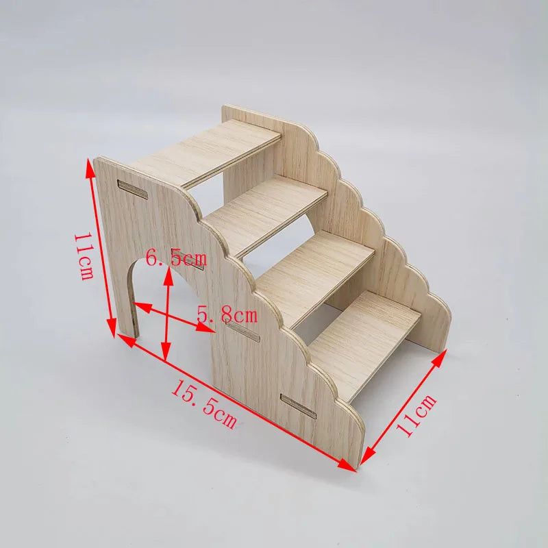 Wooden Hamster Maze House – Multi-Bedroom Nest & Platform