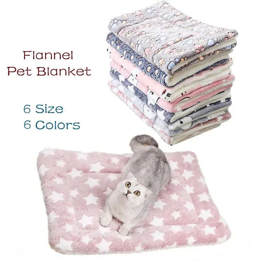 Flannel Pet Bed Mat – Soft Thicken Sleeping Blanket for Dogs and Cats of All Sizes - The Best For Pets