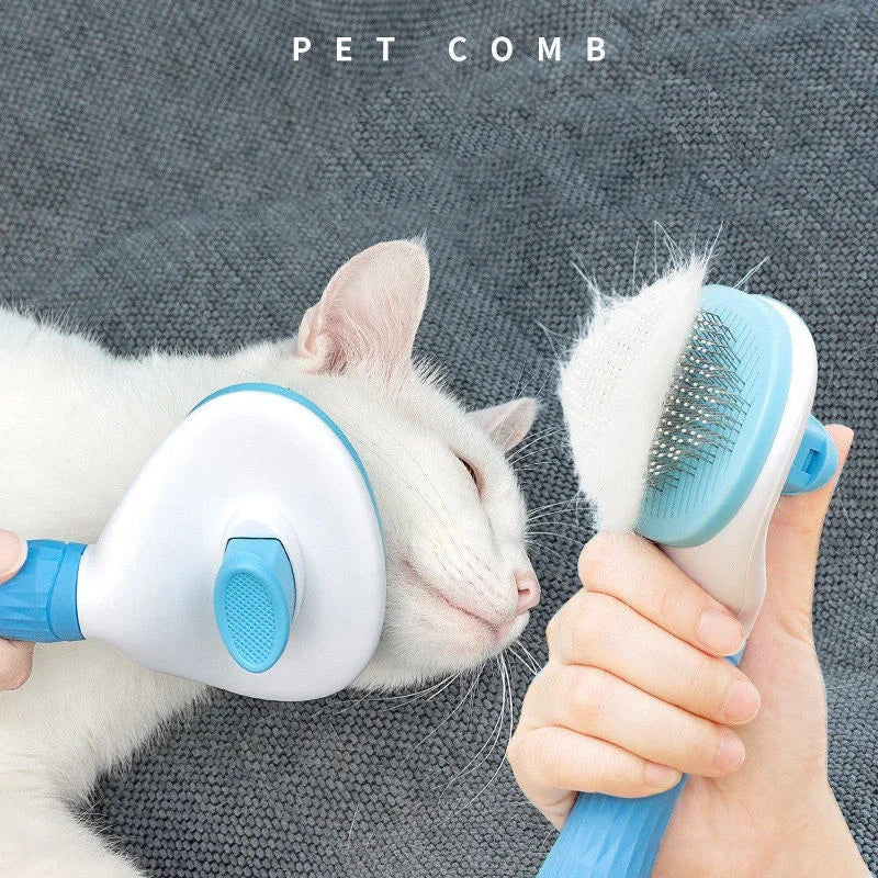 Long Hair Pet Grooming Brush – Stainless Steel Comb for Dogs & Cats
