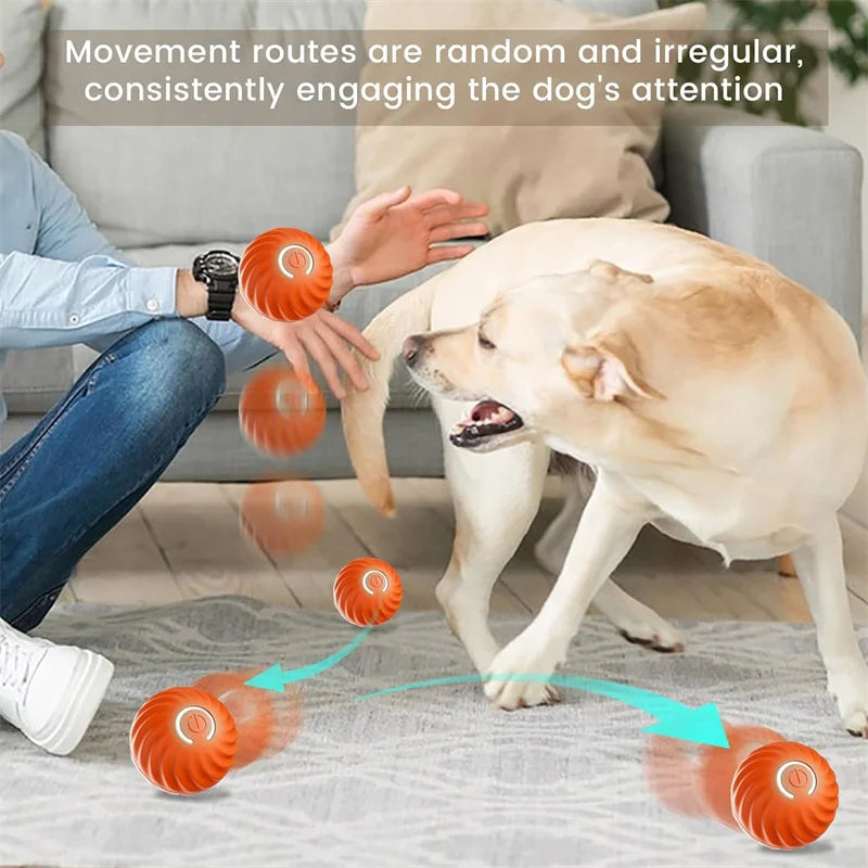 Smart Interactive Pet Toy Ball – USB Automatic Bouncing for Dogs & Cats