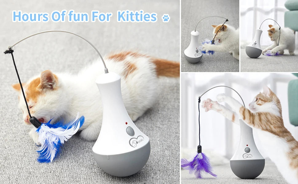 Interactive Cat Feather Toy – Automatic Teaser for Indoor Play | Fun Kitten Gift & Enrichment Toy