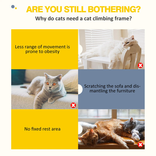 5-in-1 Cat Tree – Tall Indoor Climbing Tower with Scratching Posts & Boards