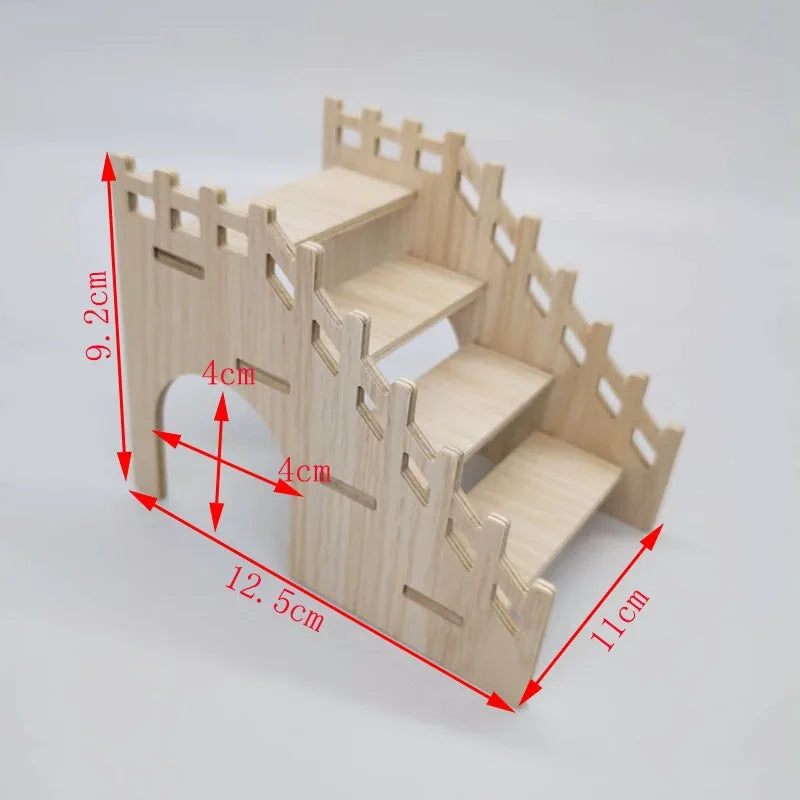 Wooden Hamster Maze House – Multi-Bedroom Nest & Platform