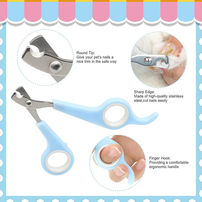 Rabbit Grooming Kit – Nail Clipper, Tear Stain Remover & Bath Brush for Small Pets