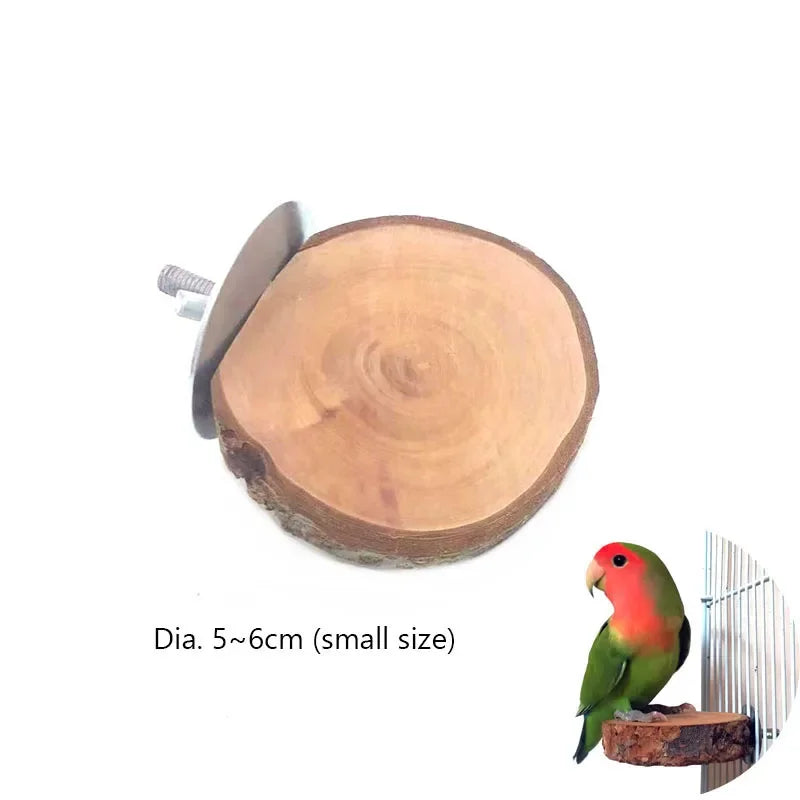 Natural Wood Branch Stand – Chew Toy Perch for Parrots, Hamsters & Birds