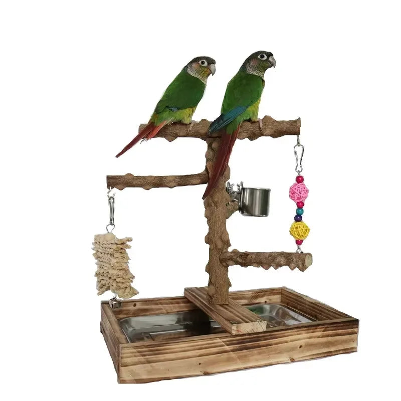 Pepper Wood Parrot Platform – Climbing Net, Ladder, Swing & Bridge Toy