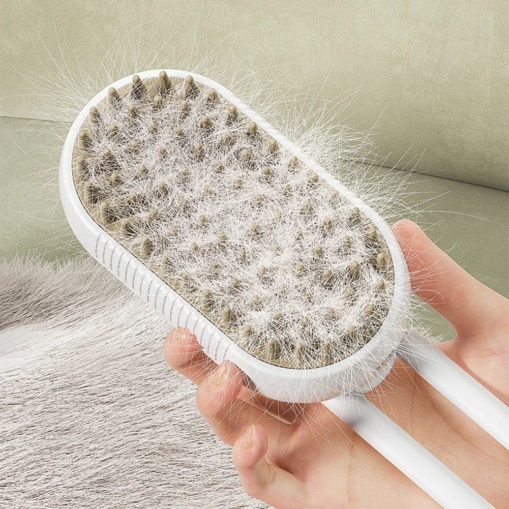 3-in-1 Pet Grooming Brush – Electric Hair Remover with Steam & Massage