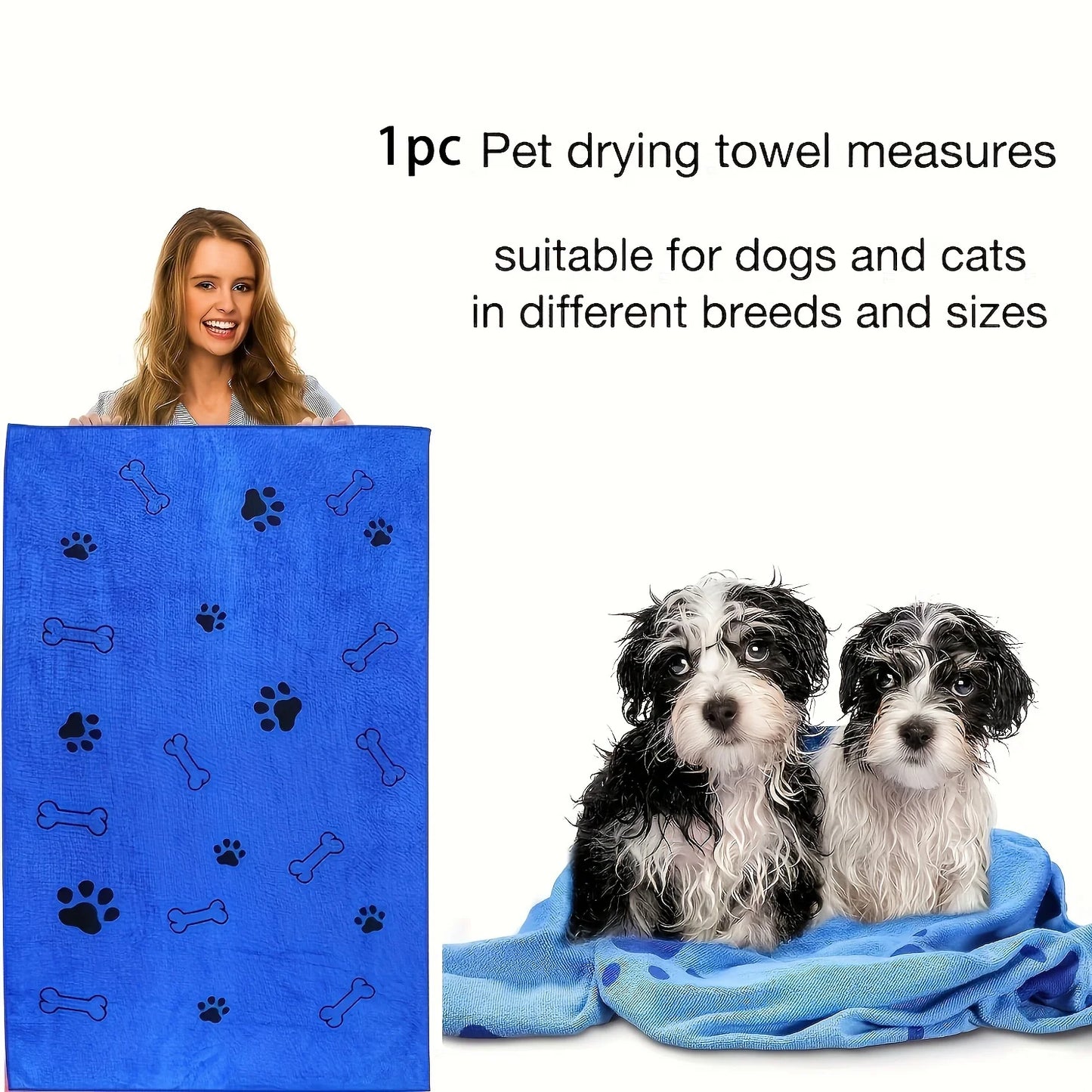 Microfiber Dog Towel – Quick-Drying, Absorbent Pet Bath & Cleaning Cloth