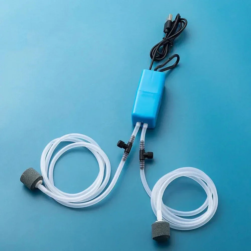 USB Air Pump Kit – Silent Oxygen Pump with Air Stone for Aquarium