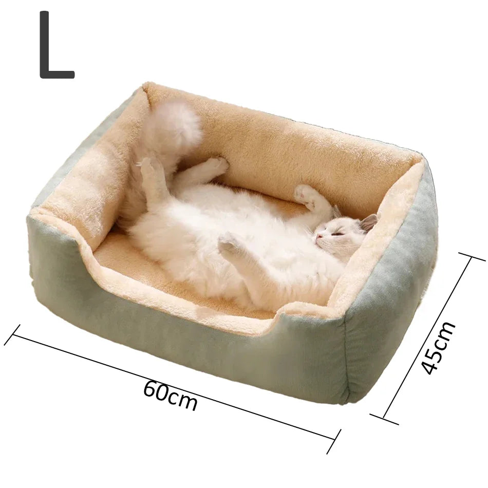 Comfy Plush Puppy Bed – Washable Cushion Basket for Dogs & Cats