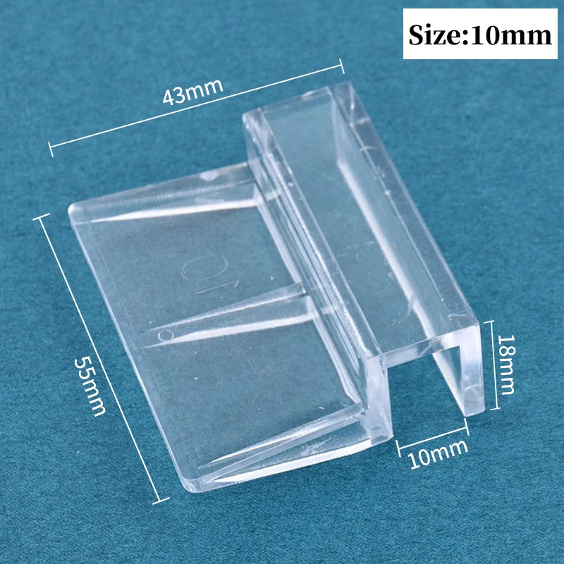 Acrylic Clip Holders – Transparent Glass Cover Support for Aquarium - 8Pcs