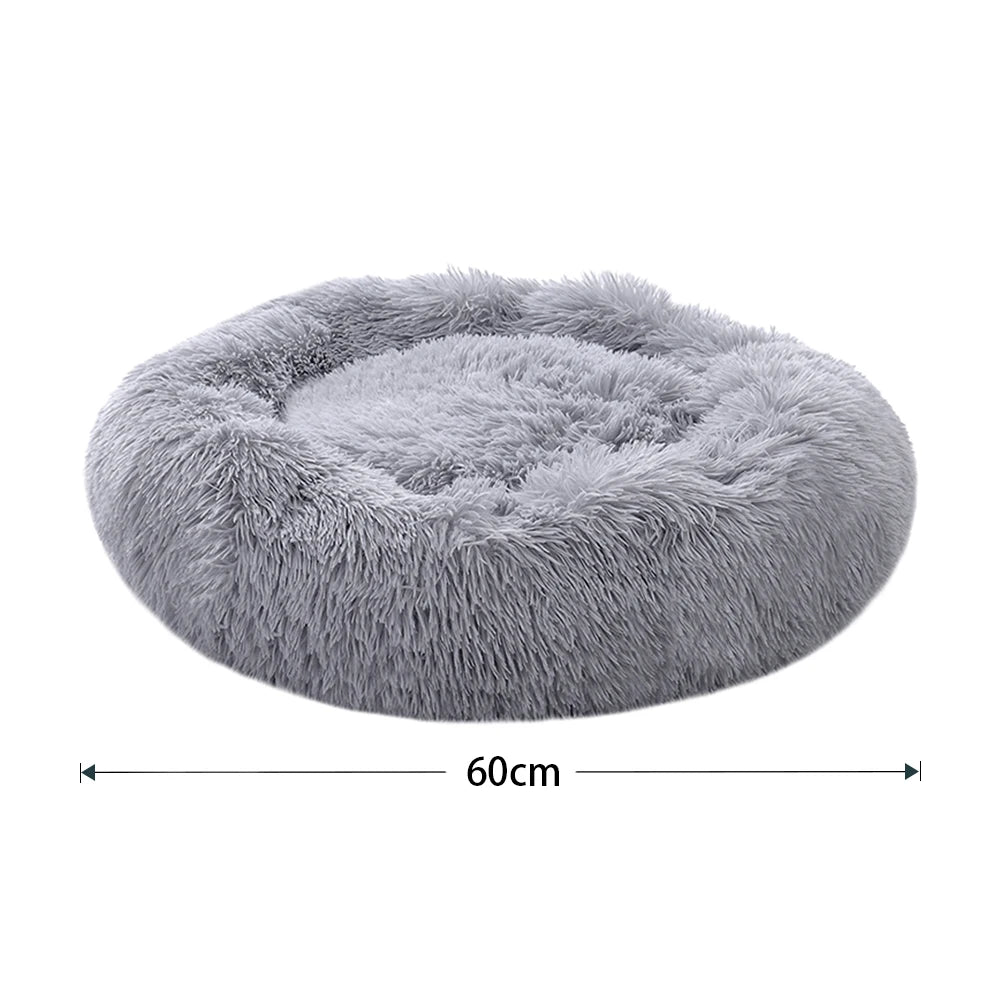 Warm Donut Pet Bed – Plush, Machine-Washable Dog & Cat Sleeping Nest