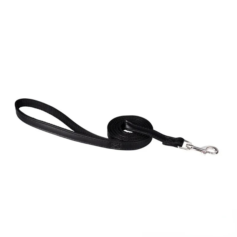 120cm PU Leather Dog Leash – Padded Nylon Lead for Dogs & Cats