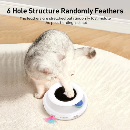 2-in-1 Smart Cat Toy – Automatic Feather & Ball with 5 Modes