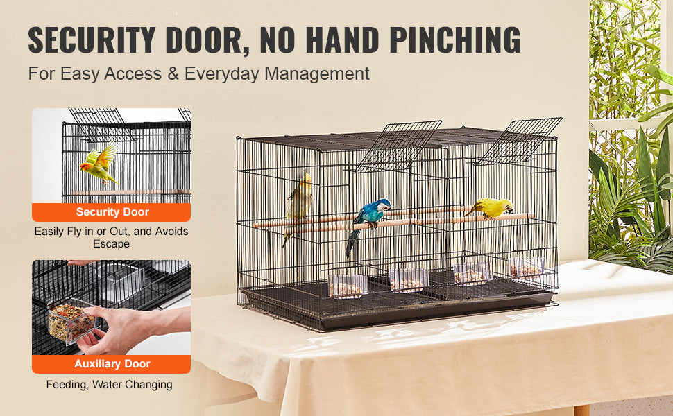 Stackable Flight Bird Cage – Divided Travel Cage with Handle & Perch for Birds