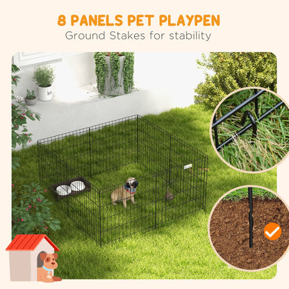 Secure Playpen 24" - Eight - Panel Metal Fence For Dogs & Small Pets - The Best For Pets