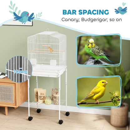 Bird Cage 124cm with Stand - Metal Cage for Budgies, Finches & Parakeets