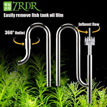 Aquarium Filter Stainless Steel External Filter Accessories Inlet and Outlet Water Remove Oil Film Lily Tube Aquarium filter