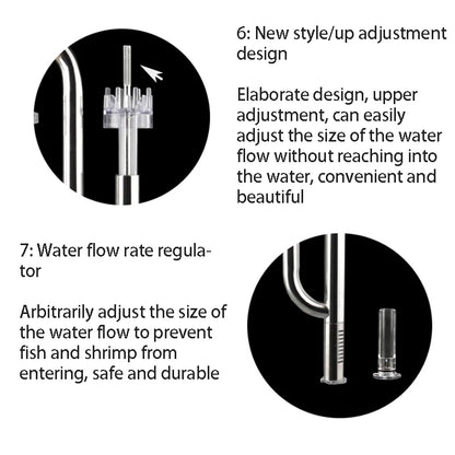 Aquarium Filter Stainless Steel External Filter Accessories Inlet and Outlet Water Remove Oil Film Lily Tube Aquarium filter