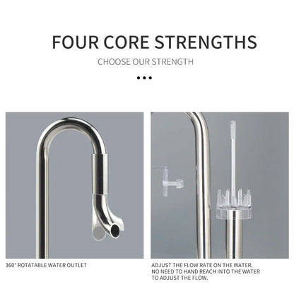 Aquarium Filter Stainless Steel External Filter Accessories Inlet and Outlet Water Remove Oil Film Lily Tube Aquarium filter
