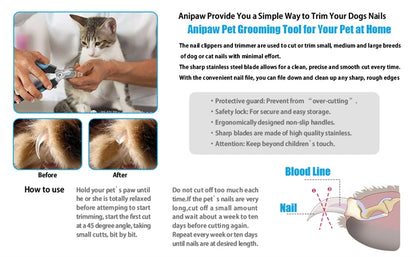Professional Pet Nail Clipper – Safety Guard & Stainless Steel Blades