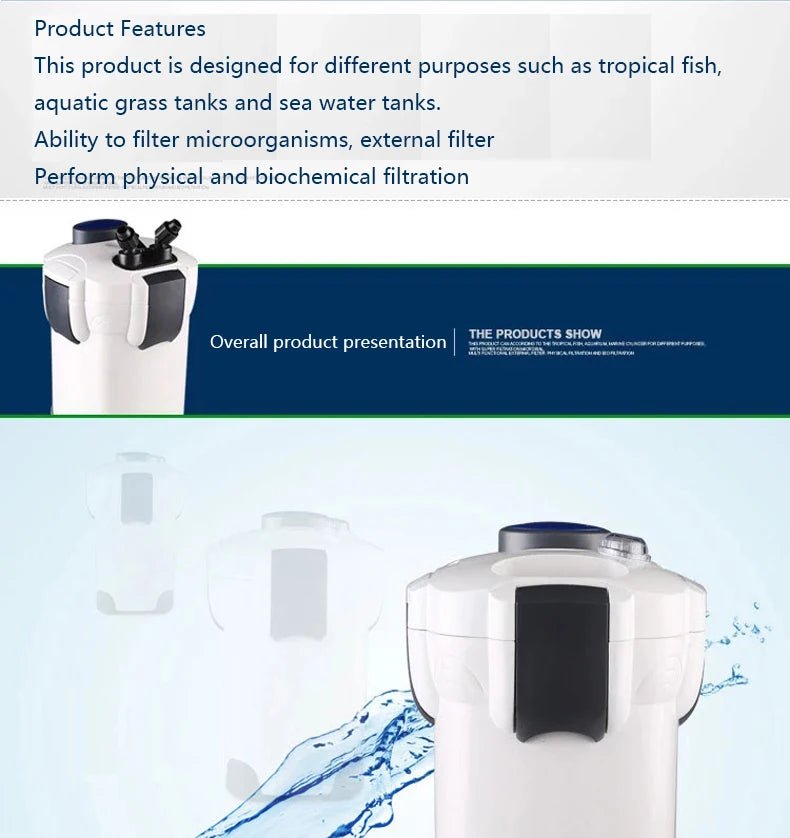 SunSun External Canister Filter System – Multi - Stage Aquarium Filtration for 100–500L Tanks (Multiple Sizes Available) - The Best For Pets