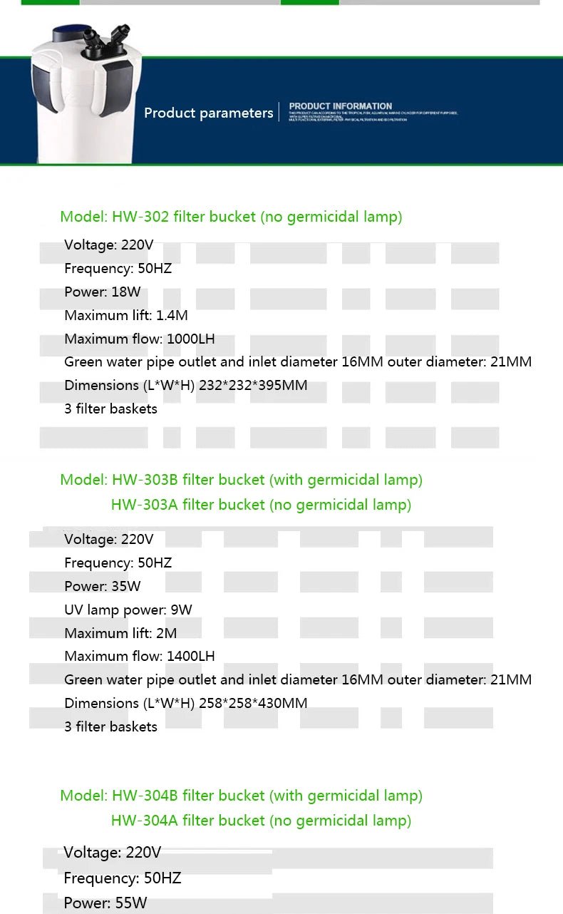 SunSun External Canister Filter System – Multi - Stage Aquarium Filtration for 100–500L Tanks (Multiple Sizes Available) - The Best For Pets