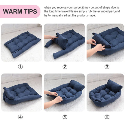 3-in-1 Dog Bed Mat - Multifunction Warm Pet Sofa Cushion for Dogs & Cats