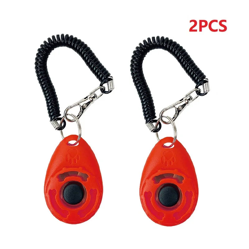 Dog Training Clicker 6cm - Adjustable Wrist Strap Pet Trainer with Key Ring